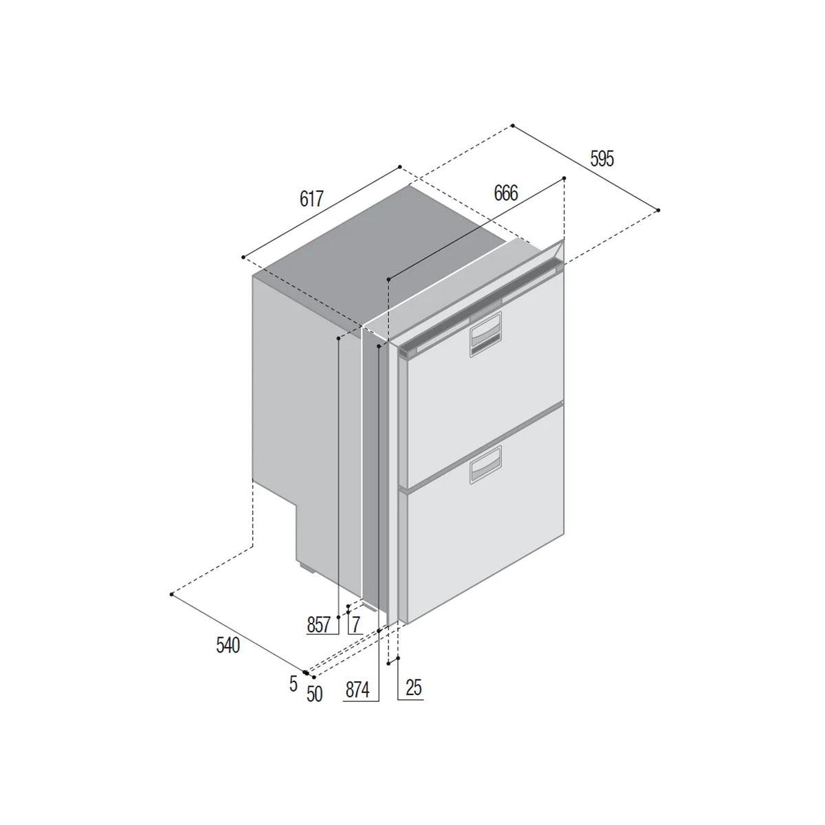 Vitrifrigo DRW180A Double Drawer Fridge Freezer - 150L