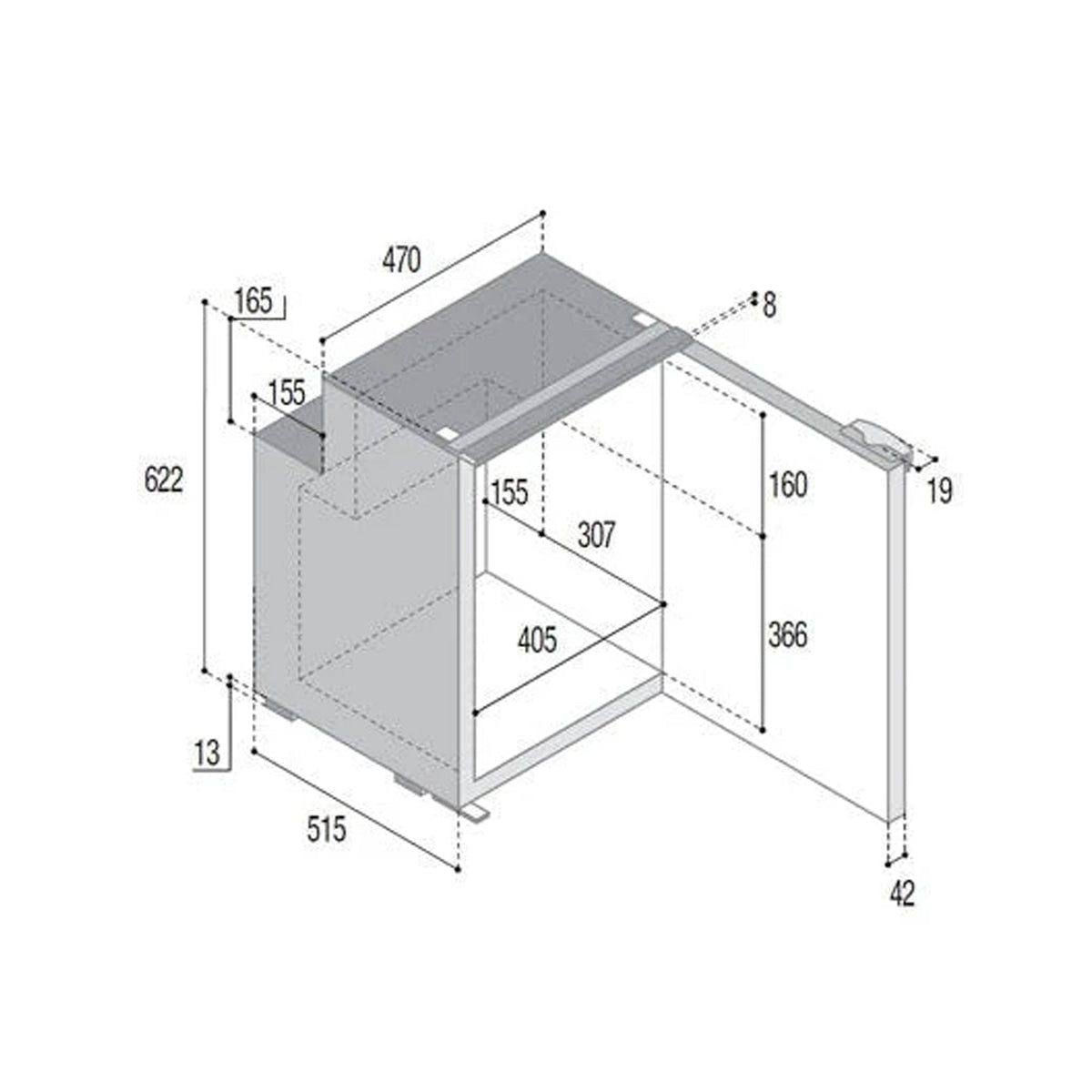 Vitfrifrigo C90i CHR Fridge Freezer - 90L
