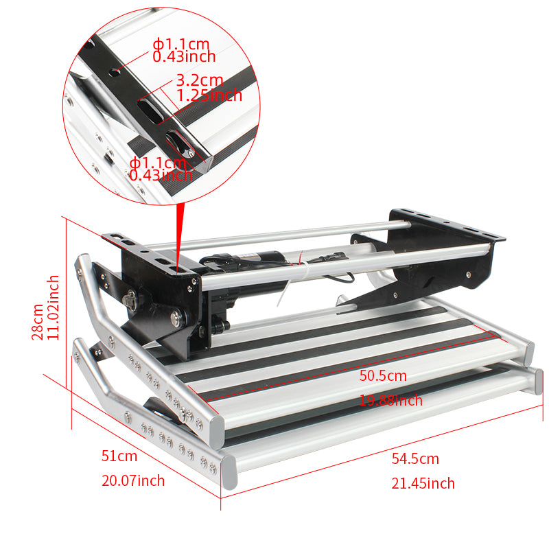 12v Electric Caravan Step with LED Light {Single or Double}