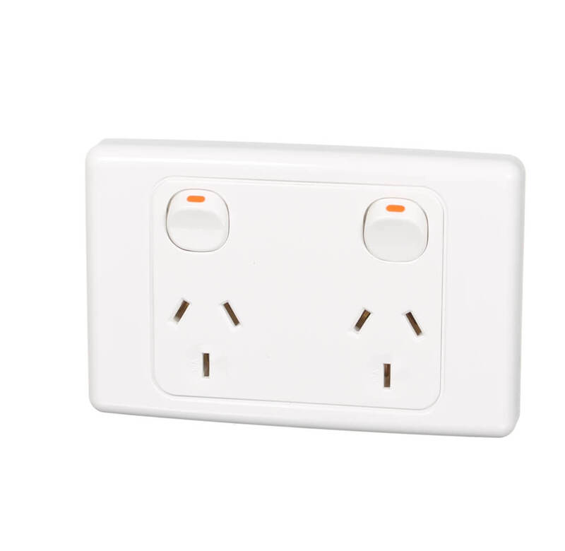 Double Power Point W 2-pole Switch 10a - White