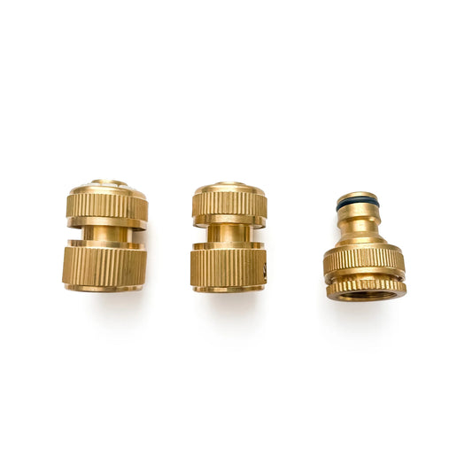Brass Hose Fittings - 3 Piece Set
