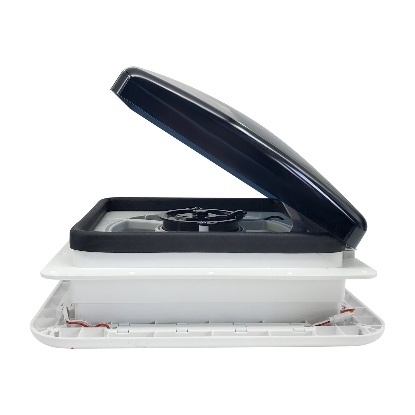12V Shower Roof Vent with LED Lights and Tinted Lid - Suits Roof Thickness 50-80mm
