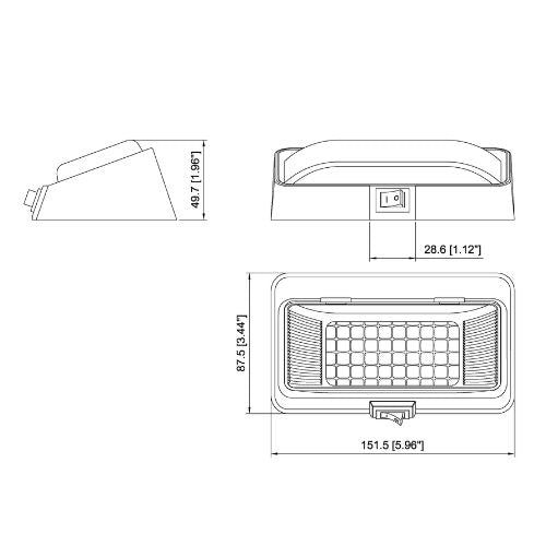 Caravan RV 12V Porch or Tunnel Boot Light with Switch {White or Black}