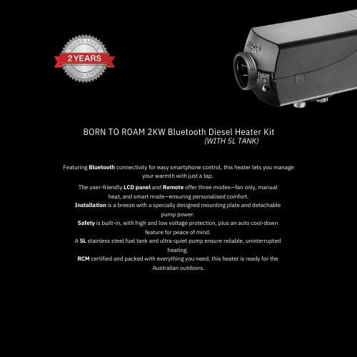 2KW Diesel Heater Full Kit with 5L Tank