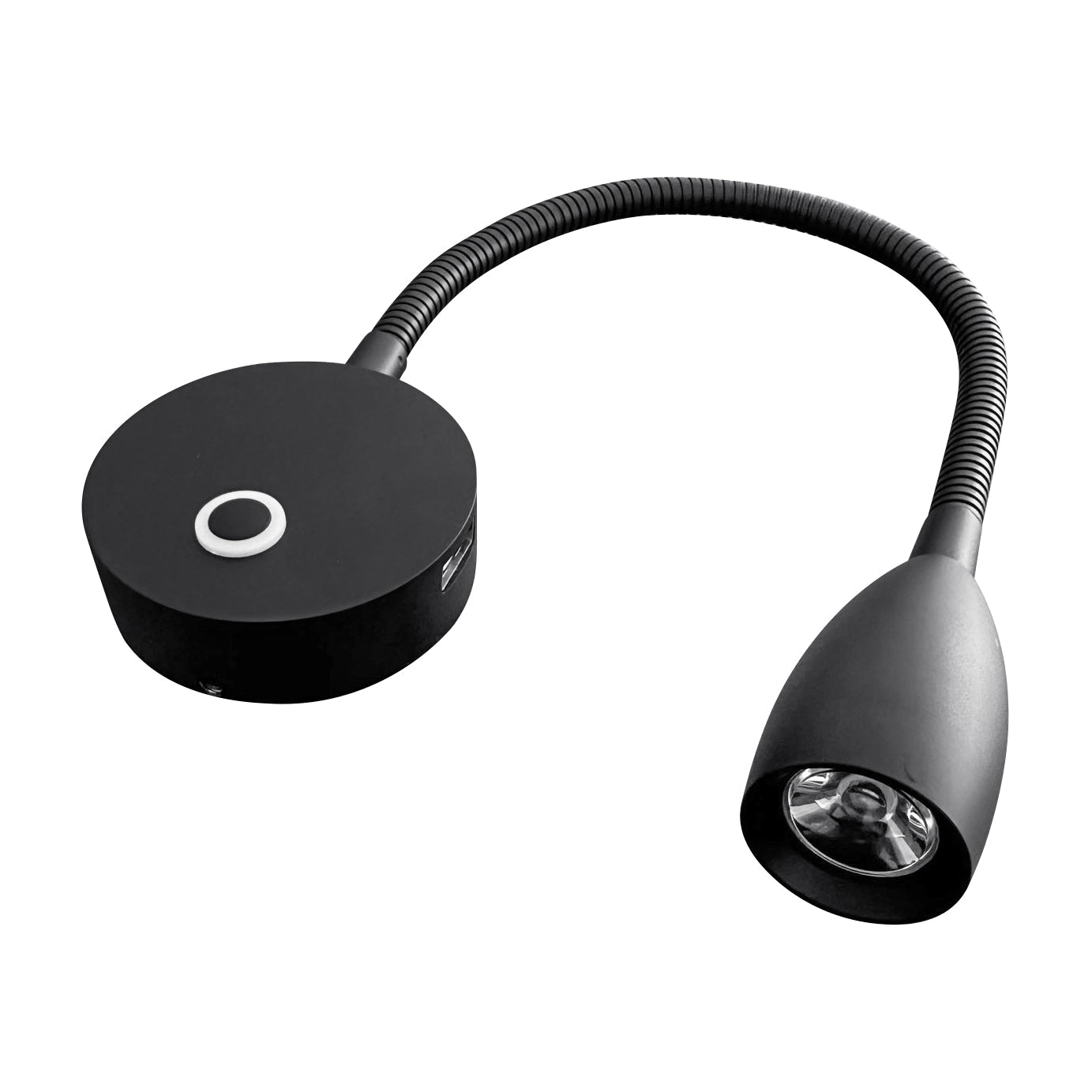 Gooseneck Reading Light with USB Charging Port {Black or Silver}