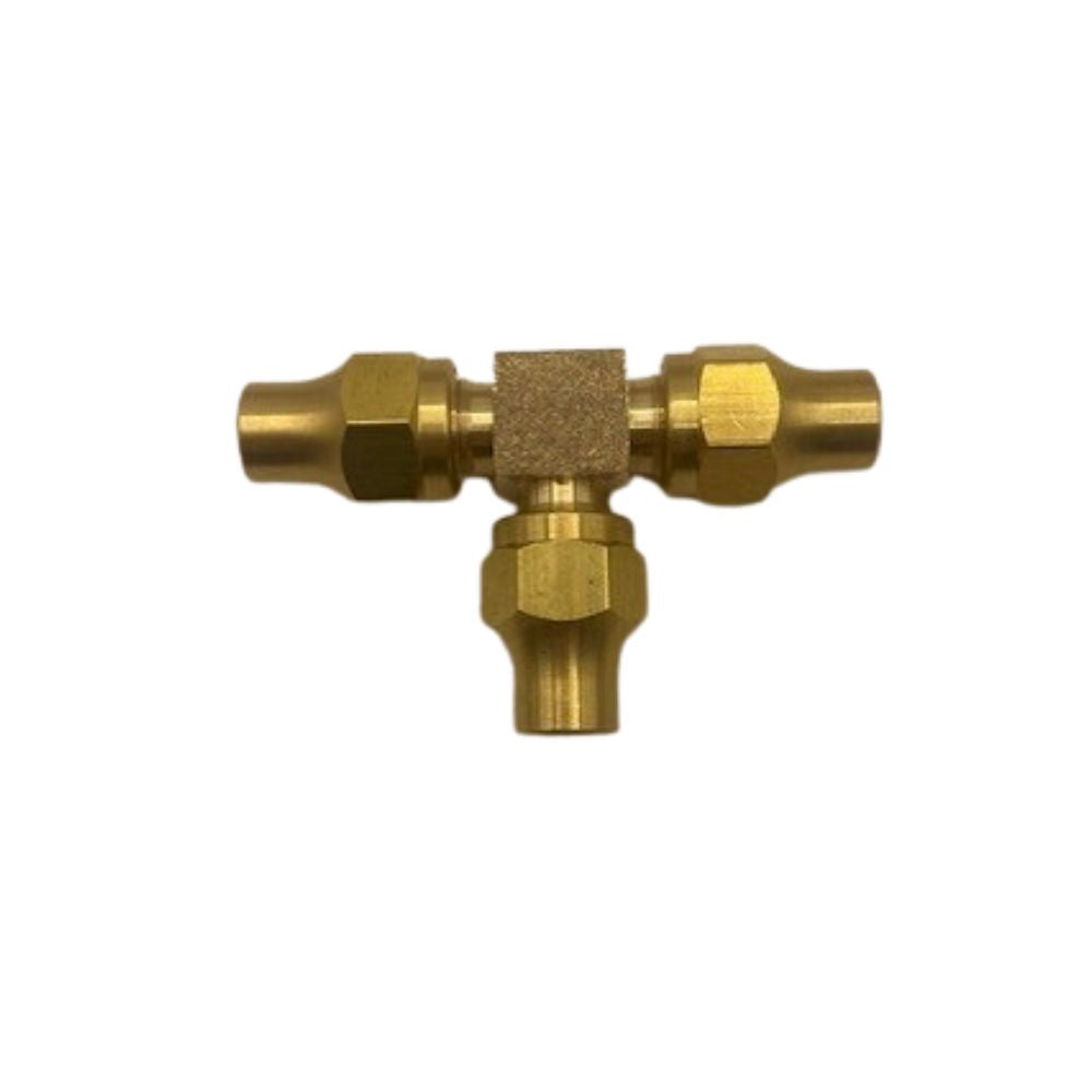 Brass Gas Fitting 5-16 Flare Three Way Tee for 5-16 Copper Pipe w flare nuts