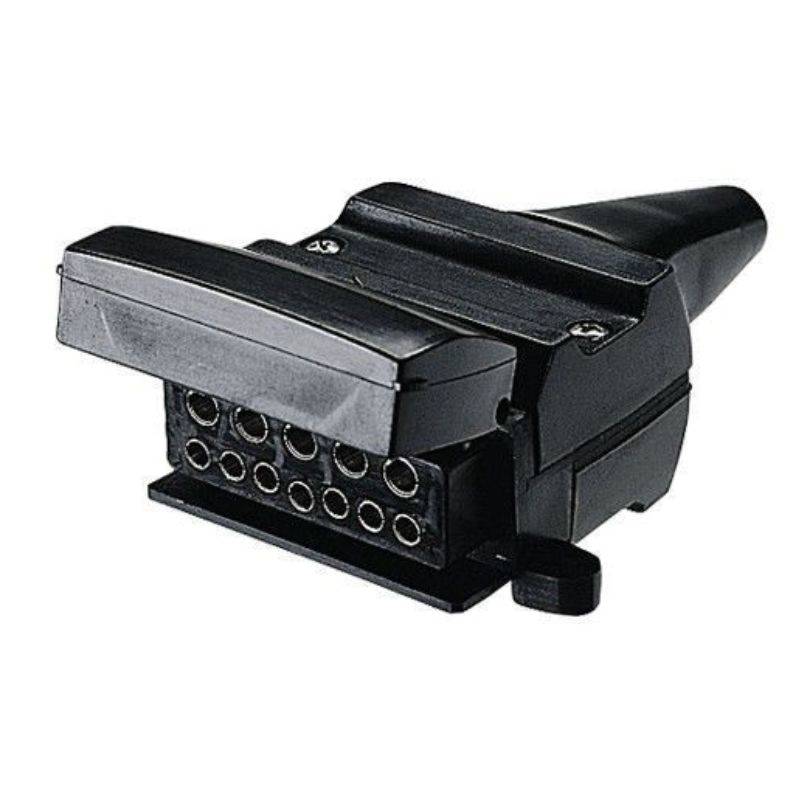 Jaylec 12 Pin Flat Trailer Socket with N/C Reed Switch
