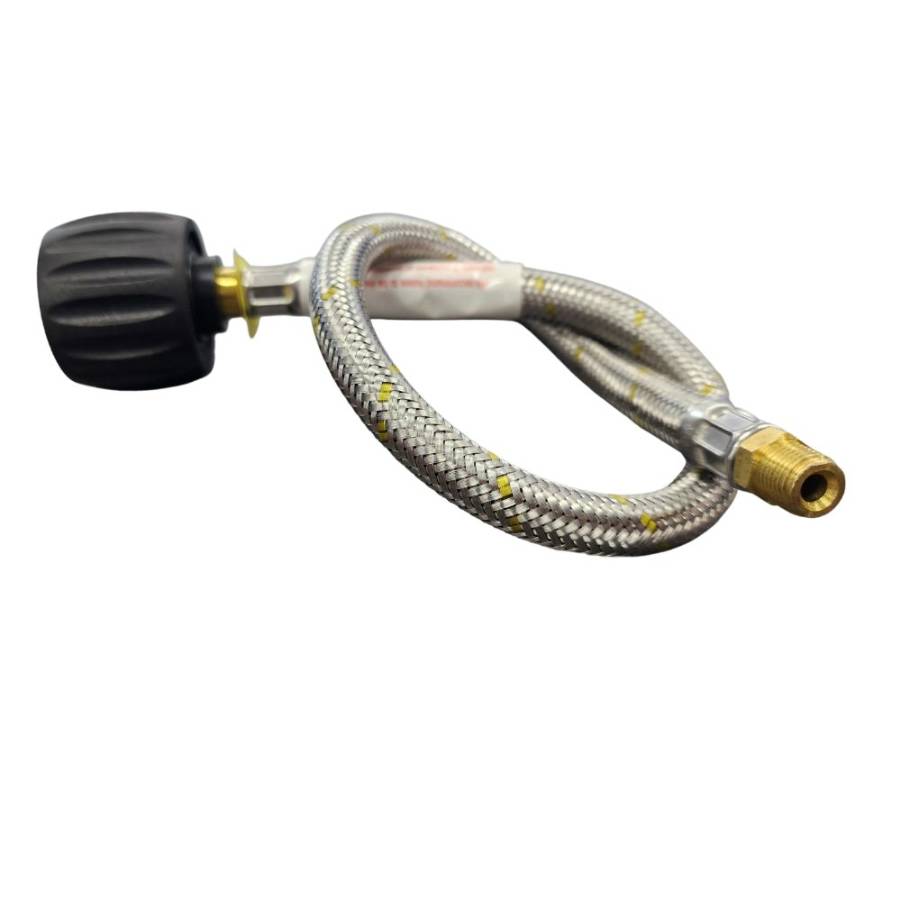 {Gas Hose} 450mm Flexible SS LCC27 Pigtail - (1/4 Inverted Flare)