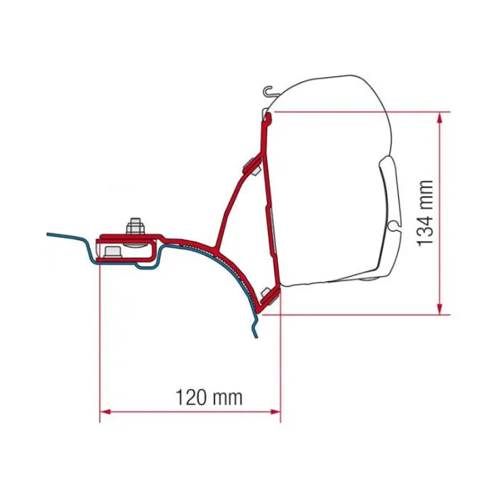 Fiamma F45 Awining Mounting Bracket Kit - Suit Vw Early T5