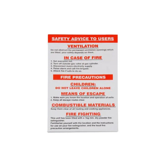 Gas Compliance Decal - Evacuation