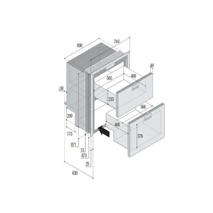 Vitrifrigo DW210DT Double Drawer Freezer - 182L