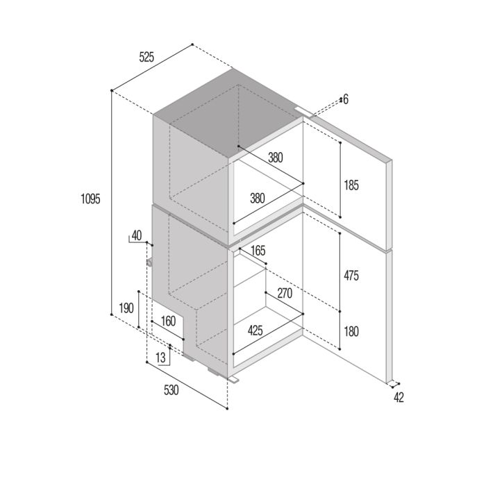 Vitrifrigo DP150i 2 Door Fridge Freezer - 150L