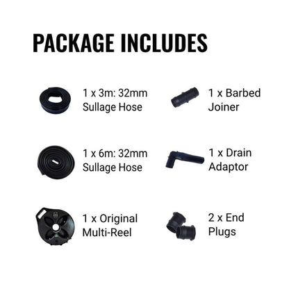 Flat Out Sullage Hose 32MM - 9M on Original Multi-Reel