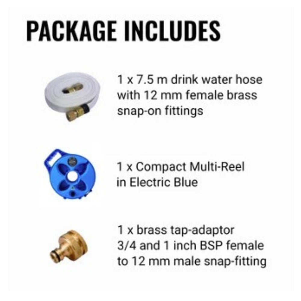 Flat Out Drinking Water Hose 7.5M On Compact Multi-Reel