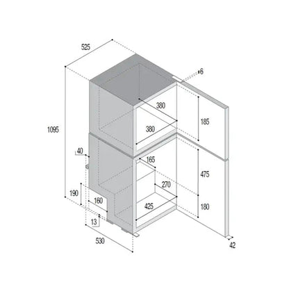 Vitrifrigo DP150i CHR 2 Door Fridge Freezer - 150L