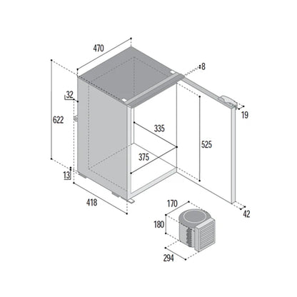 Vitrifrigo C75L CHR Fridge Freezer - 75L