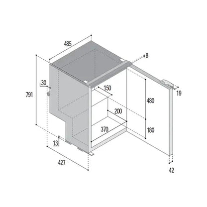 Vitrifrigo C85i CHR Fridge Freezer - 85L Left Hinge