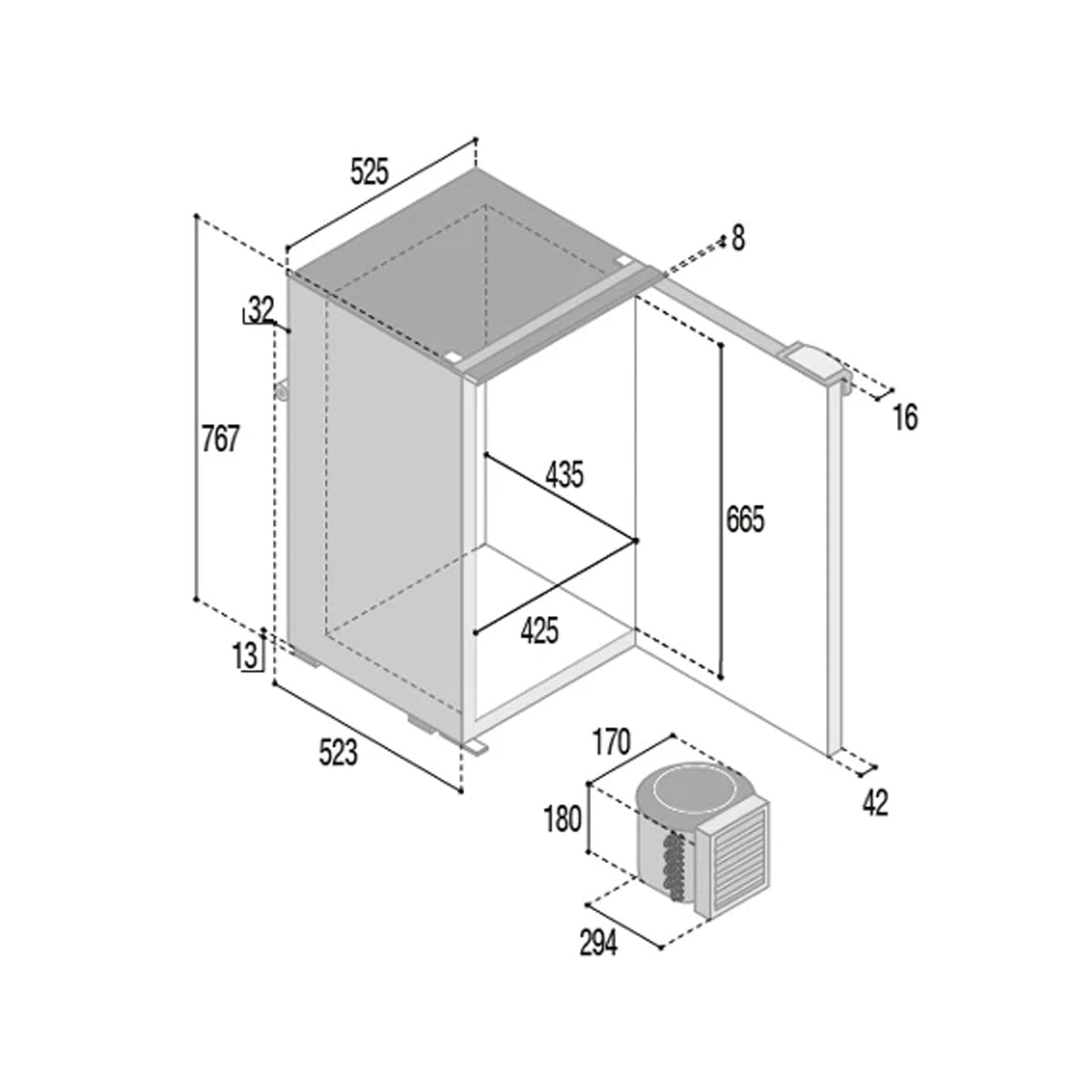 Vitrifrigo C130L Fridge Freezer - 130L