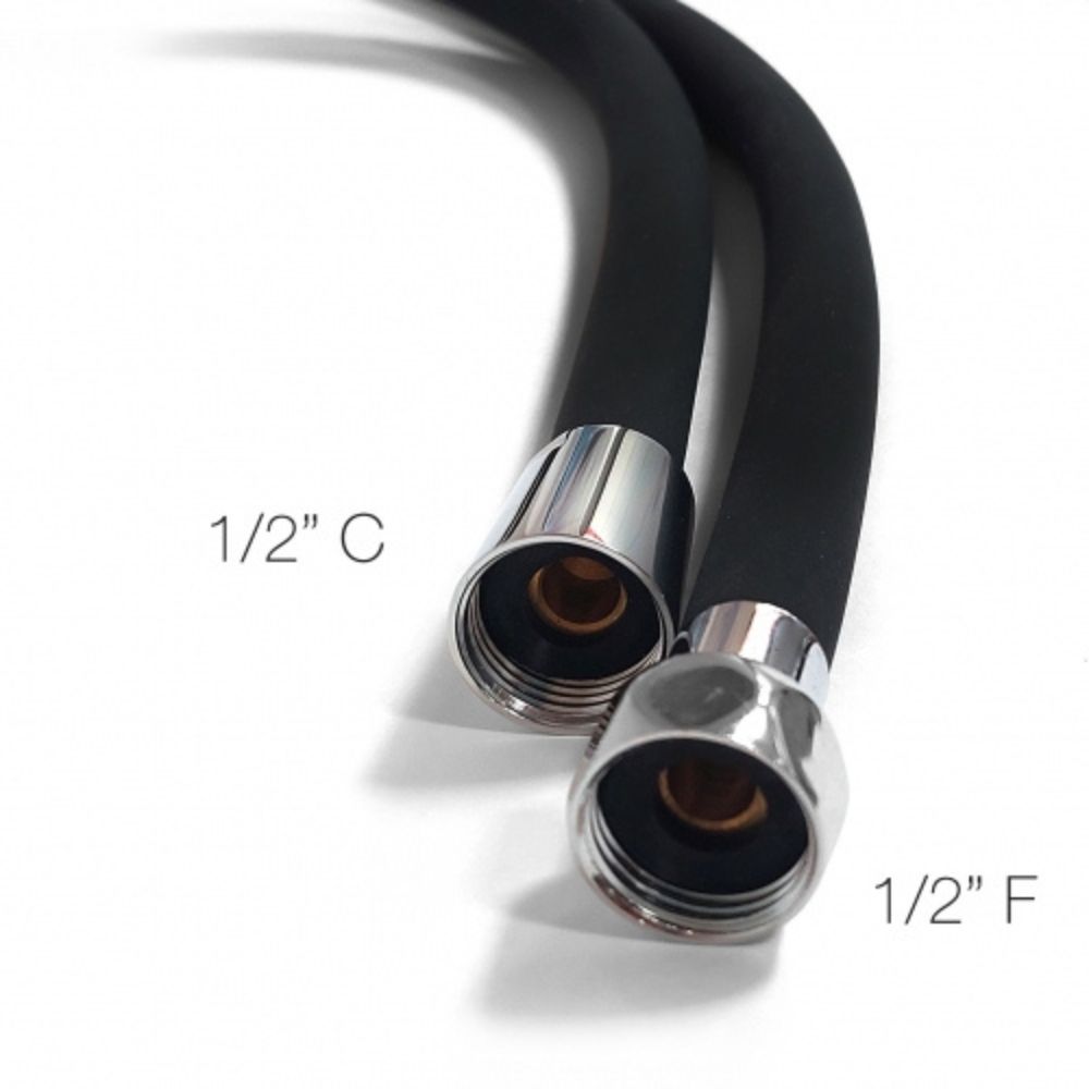 Barke Black Silicon Shower Hose - 1.5m