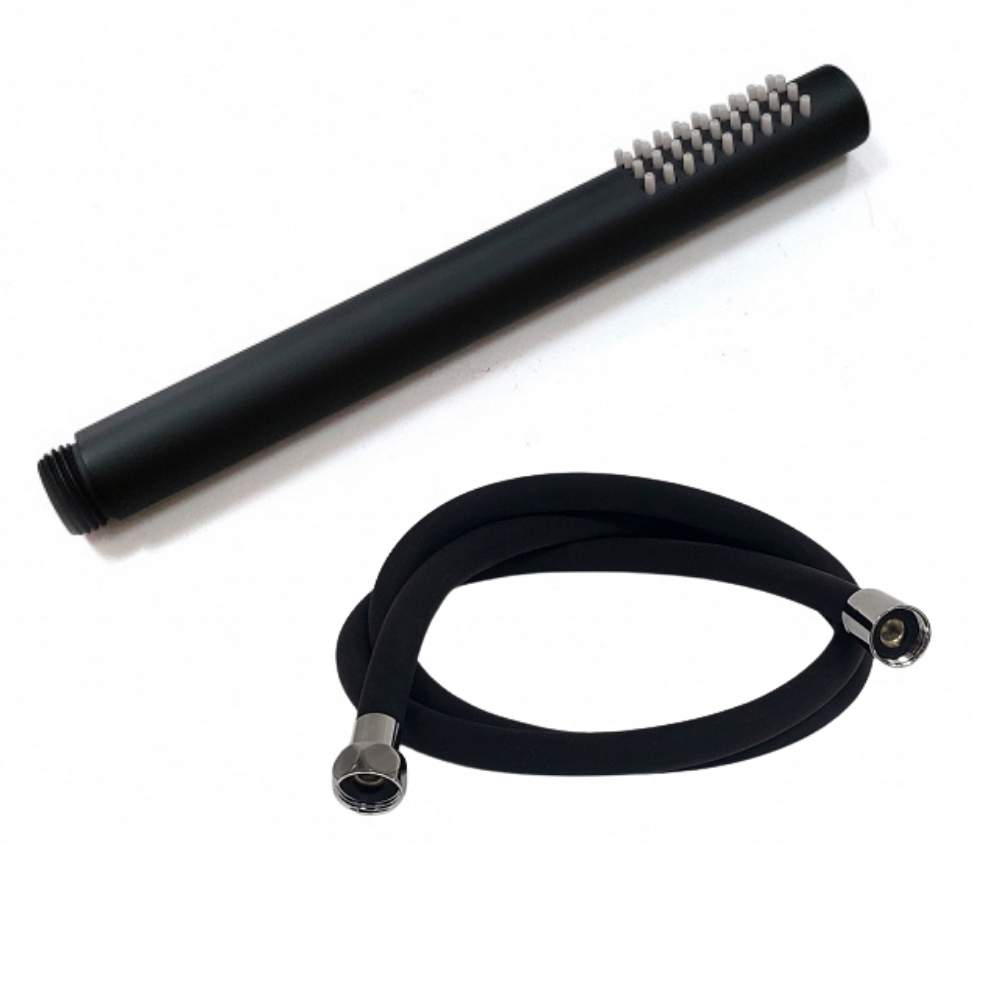 Barka Round Black Shower Head with 1.5m Hose