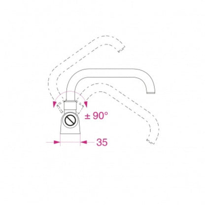 Barka Single Handle Ceramic Fold Down Mixer - Chrome