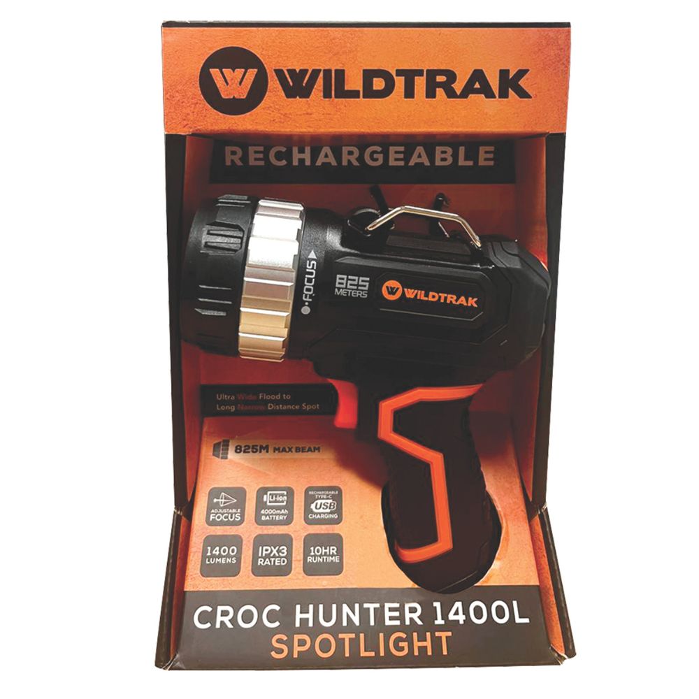 Wildtrak Croc Hunter Rechargeable Spotlight - 1400L