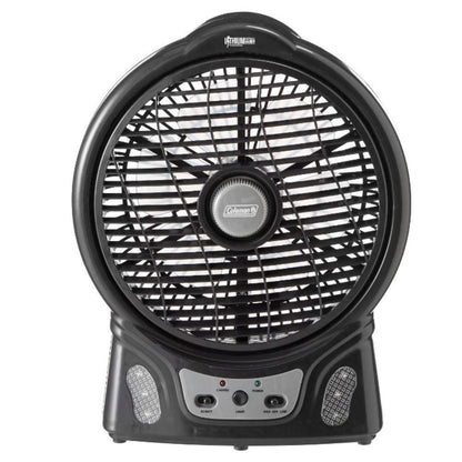 Coleman 240V/12V Rechargeable Lithium Ion Fan with LED Lights
