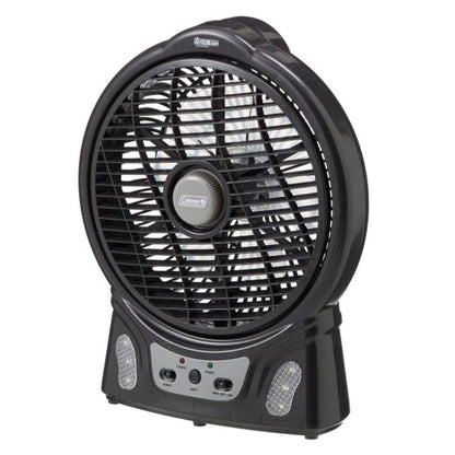 Coleman 240V/12V Rechargeable Lithium Ion Fan with LED Lights