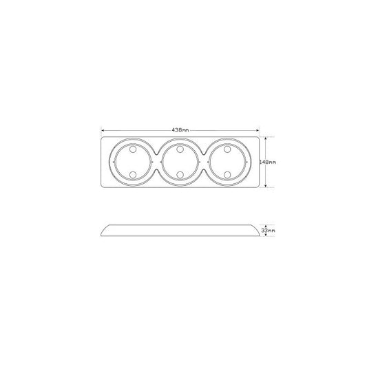 Triple Surface Black Mount Base {102B3B}