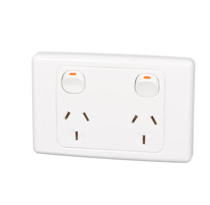 Double Power Point W 2-pole Switch 10a - White