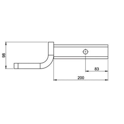 Hayman Reese Towball Mount Straight 200mm
