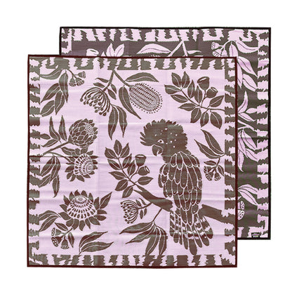 Cockatoo Haven Mat 2.4m x 2.4m - Pink/Brown