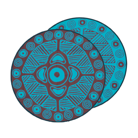 Connecting To Culture Mat 3m - Aqua/Burgundy