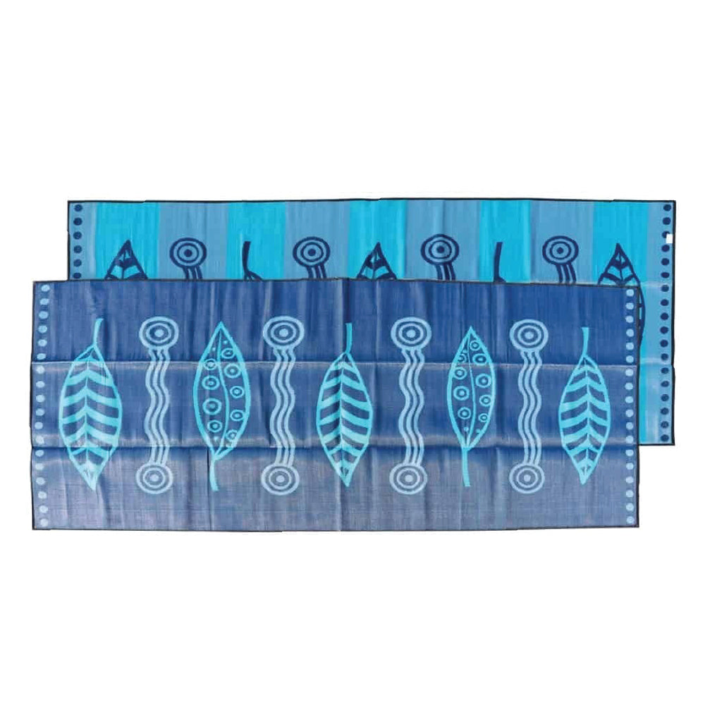 Gum Leaves & Waterholes Mat - Blue