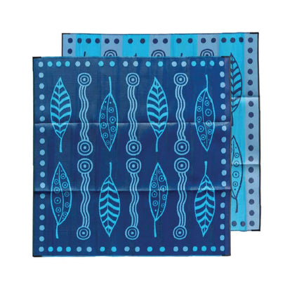 Gum Leaves & Waterholes Mat - Blue