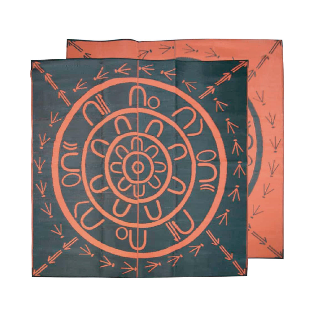 Yarning Circle Mat 2.7m x 2.7m - Orange/Black
