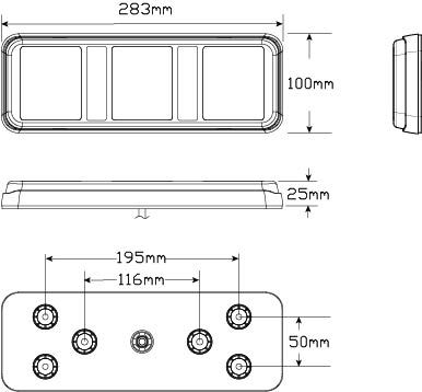 Stop/Tail/Indicator with Reflectors, 12 Vol | LED Autolamps