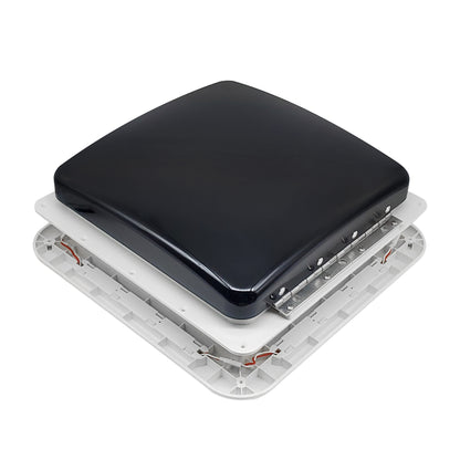12V Shower Roof Vent with LED Lights and Tinted Lid - Suits Roof Thickness 50-80mm