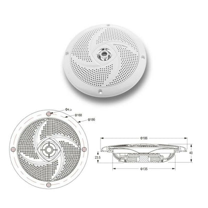 LED 6.5in Waterproof 120w Low-Profile Speaker (Pair) - {White or Black}