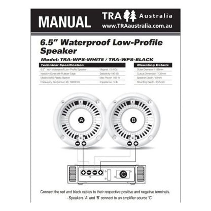 LED 6.5in Waterproof 120w Low-Profile Speaker (Pair) - {White or Black}