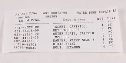 Water Pump Repair Kit for Yamaha Outboard Motor 4 Stroke 9.9 HP