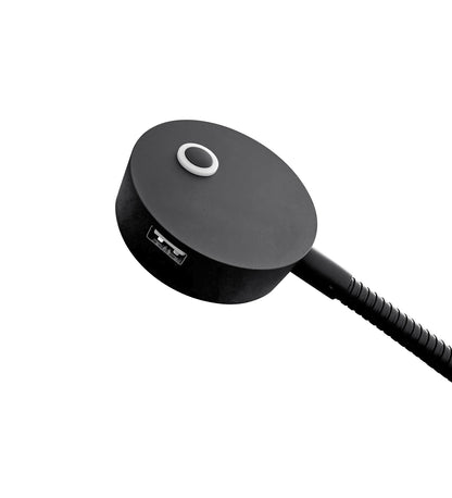 Gooseneck Reading Light with USB Charging Port {Black or Silver}