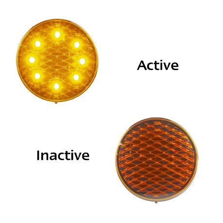 Amber Round Indicator Light Coloured Lens 12V