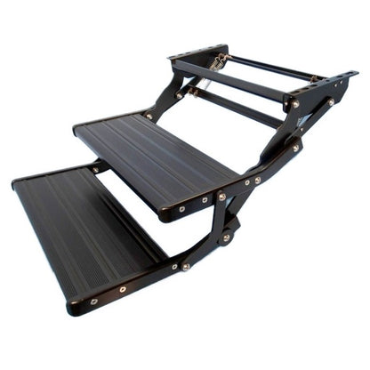 Aussie Traveller - Manual Drop Down Steps - {Single Or Double} [Black or Silver]