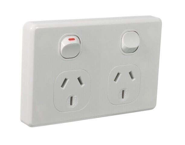 Double Power Point W 2-pole Switch 10a - Black or White