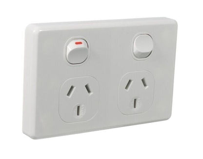 Double Power Point W 2-pole Switch 10a - Black or White