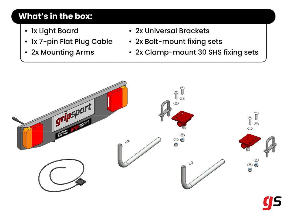 Universal Rack Light & Number Plate Assembly (Fits All Non-GripSport brands)