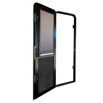 DC Caravan Door with Pleated Blind - Left Hand Hinge