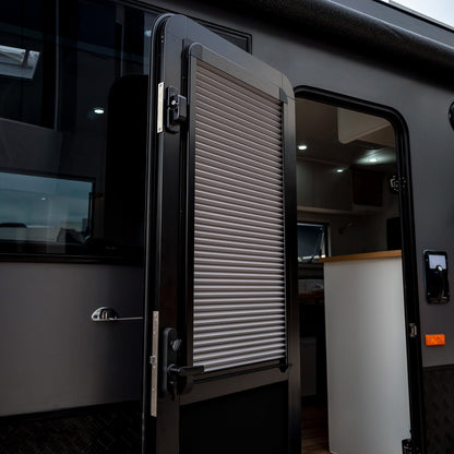 DC Caravan Door with Pleated Blind - Left Hand Hinge