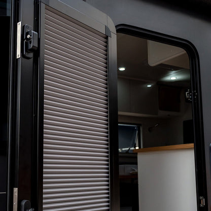 DCE Caravan Door with Pleated Blind - Right Hand Hinge
